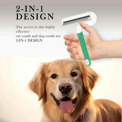 T Type Pet Grooming Rake Comb Stainless Steel for Dogs Cats Hair Length Control - Grey