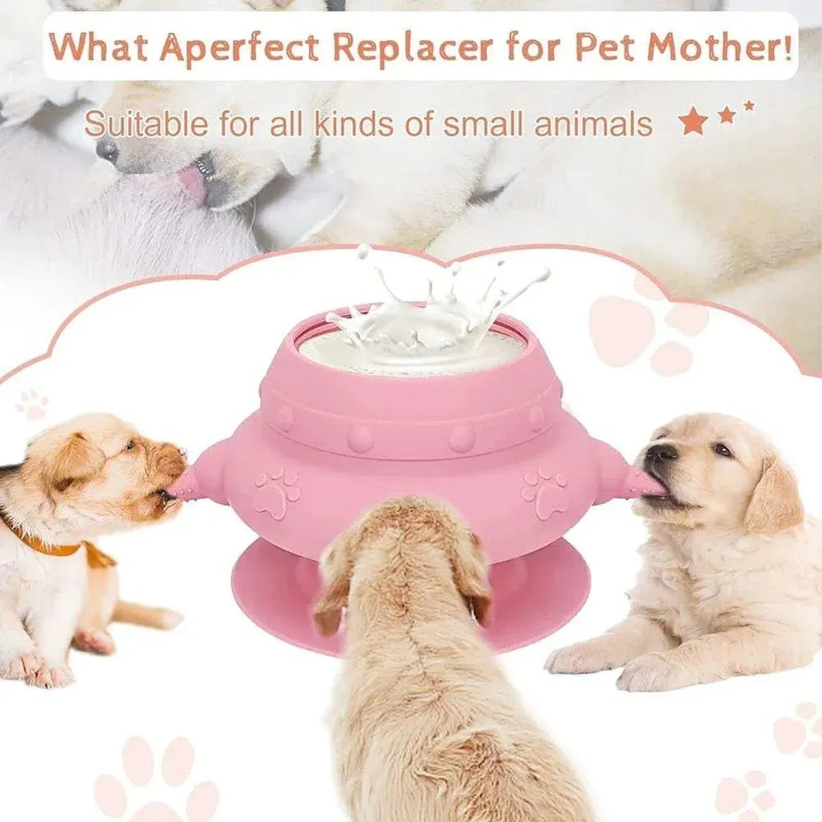 Silicone Pet Feeding Device Anti-choking Bionic Breast-feeding Water Feeder - Green