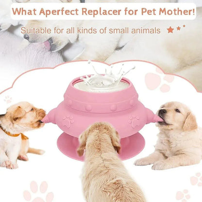 Silicone Pet Feeding Device Anti-choking Bionic Breast-feeding Water Feeder - Green
