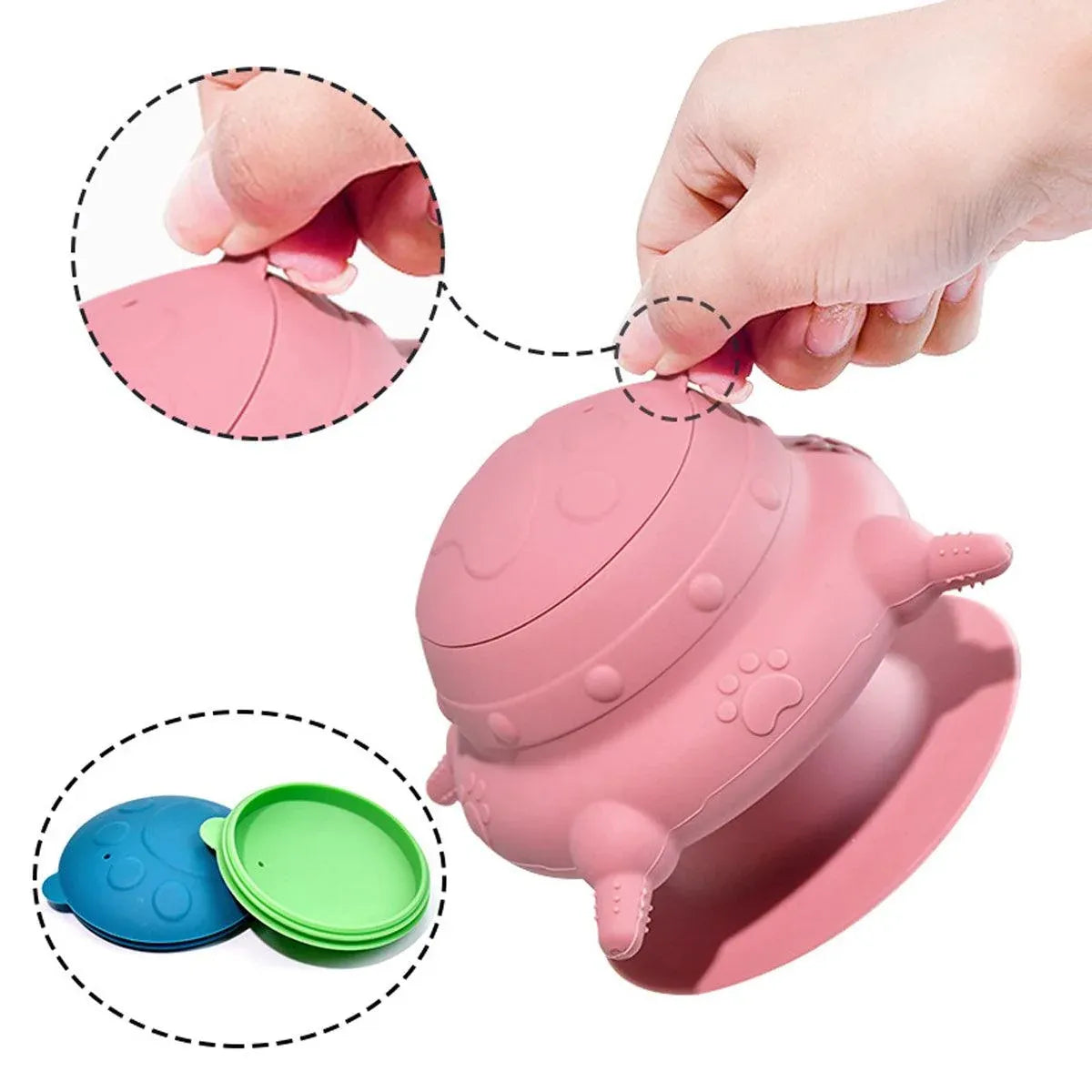 Silicone Pet Feeding Device Anti-choking Bionic Breast-feeding Water Feeder - Green