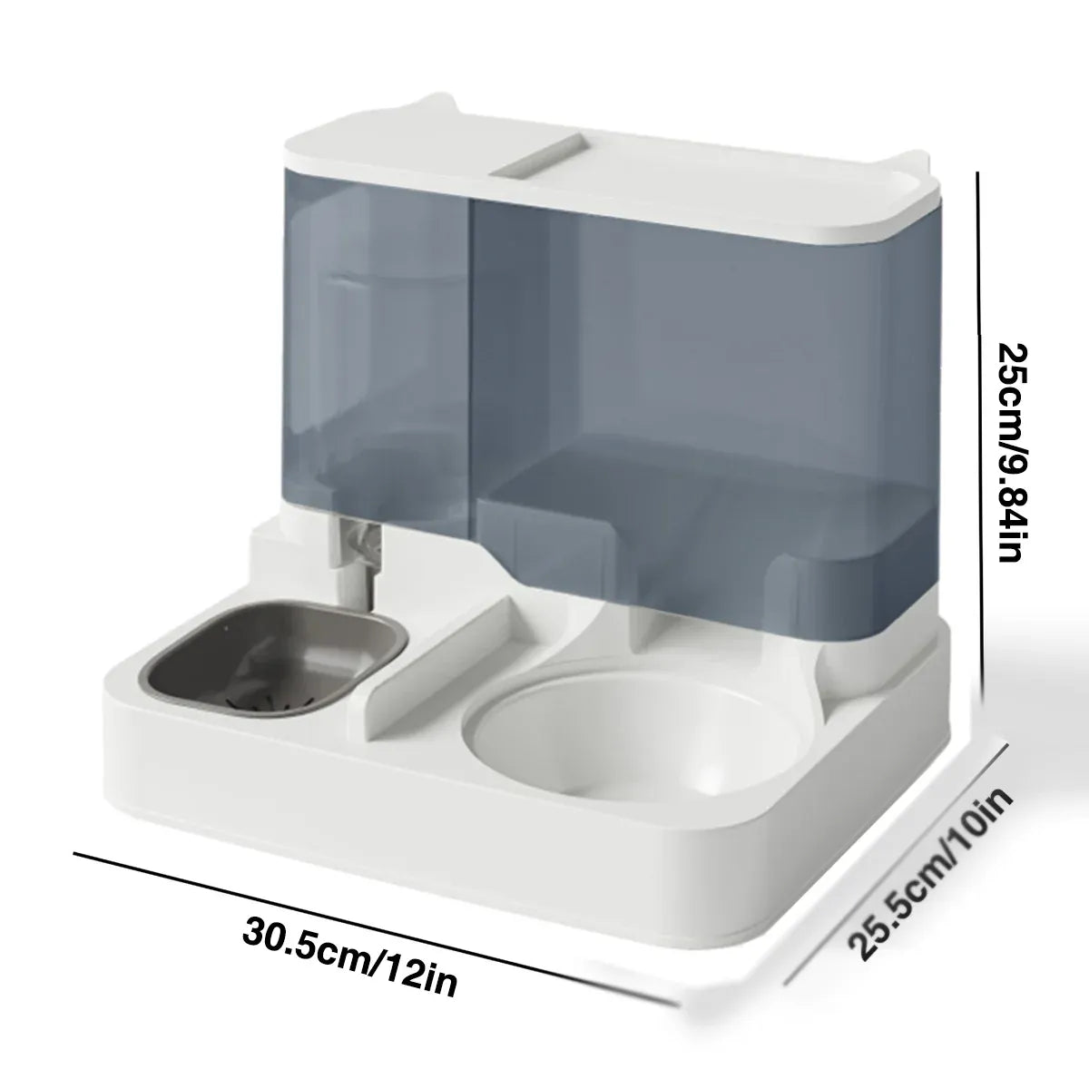 Automatic Cat Feeder Water Dispenser All in One Plastic Bowl for Cats and Dogs - Pink