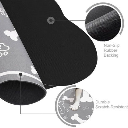 Pet Feeding Mat Non-slip Diatom Mud Absorbent Dirt-resistant Waterproof Placemat - Black-60x90cm