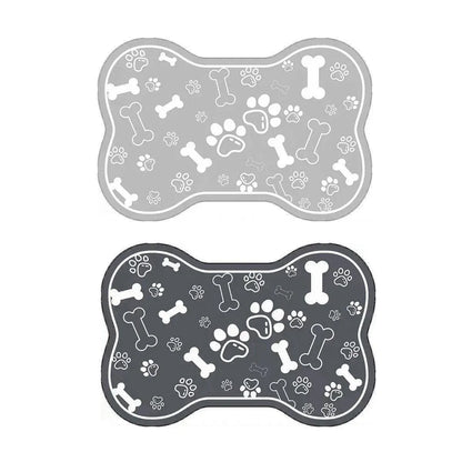 Pet Feeding Mat Non-slip Diatom Mud Absorbent Dirt-resistant Waterproof Placemat - Grey-60x90cm