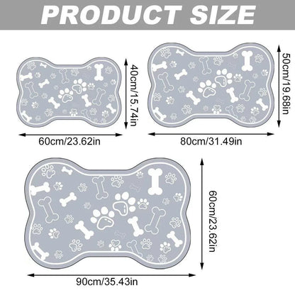 Pet Feeding Mat Non-slip Diatom Mud Absorbent Dirt-resistant Waterproof Placemat - Grey-60x90cm
