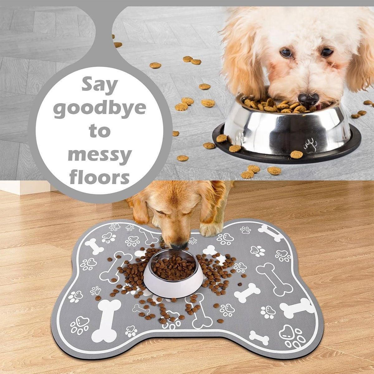 Pet Feeding Mat Non-slip Diatom Mud Absorbent Dirt-resistant Waterproof Placemat - Grey-60x90cm