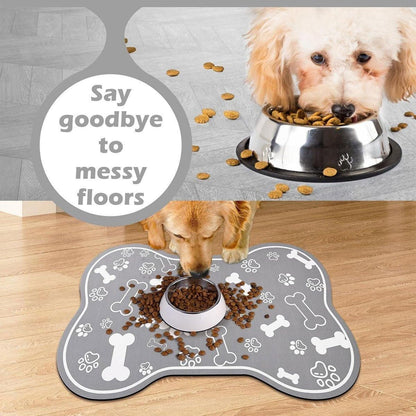 Pet Feeding Mat Non-slip Diatom Mud Absorbent Dirt-resistant Waterproof Placemat - Grey-60x90cm