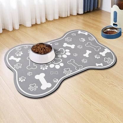 Pet Feeding Mat Non-slip Diatom Mud Absorbent Dirt-resistant Waterproof Placemat - Grey-60x90cm