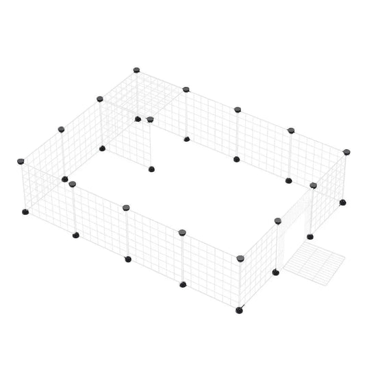 16pcs Large Cat Cage Indoor Cat Villa Double Layer Cat House Anti-jump Cat Fence - White