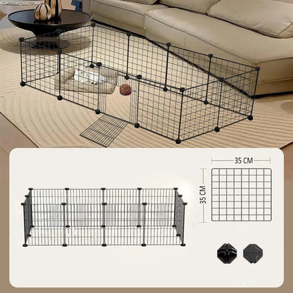 16pcs Large Cat Cage Indoor Cat Villa Double Layer Cat House Anti-jump Cat Fence - White