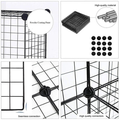 16pcs Large Cat Cage Indoor Cat Villa Double Layer Cat House Anti-jump Cat Fence - White