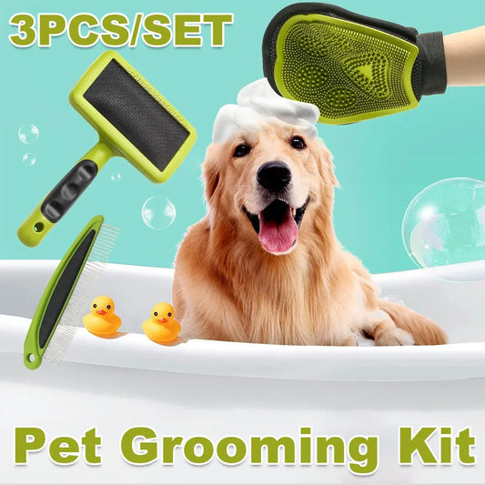 3PCS Pet Grooming Cleaning Kit Pet Hair Remover Tools for Home Pet Care Supplies