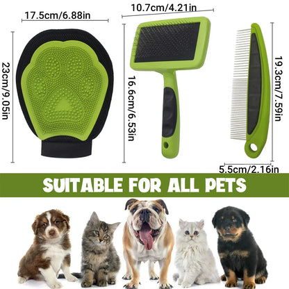 3PCS Pet Grooming Cleaning Kit Pet Hair Remover Tools for Home Pet Care Supplies