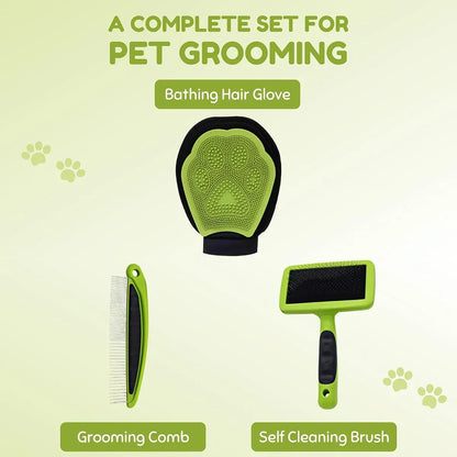 3PCS Pet Grooming Cleaning Kit Pet Hair Remover Tools for Home Pet Care Supplies