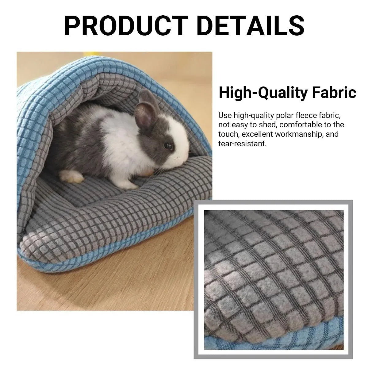 Pet Kennel Sleeping Bag Semi Enclosed Bed for Small Animals Cats and Puppies - Blue