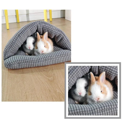 Pet Kennel Sleeping Bag Semi Enclosed Bed for Small Animals Cats and Puppies - Blue