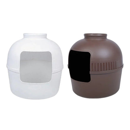 Plastic Pet Kennel Small Dog Cat Litter Box Teddy Villa Easy Clean Hair Guard - Brown