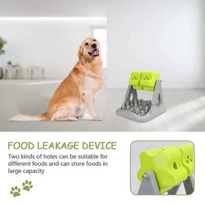 Roller Type Leaky Slow Food Toy Automatic Feeders for Dogs Interactive Playtime - Green