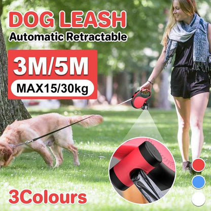 Durable Pet Leash for Small Dogs Adjustable Dog Leash Comfortable Pet Harness - White-5M