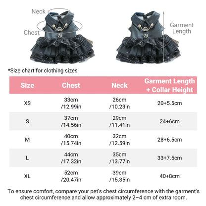 Autumn Winter Pet Dog Cat Dress Faux Leather Sequin Skirt Outfit for Small Dogs - XS
