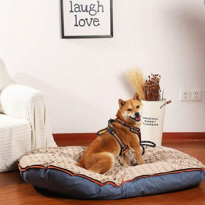 Portable Folding Pet Kennel Zippered Outdoor Dog Bed Travel Mat Waterproof - Blue Orange