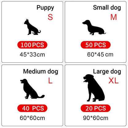 Large Puppy Dog Training Pads Pet Toilet Thickened Pee Pads Mat Indoor Absorbent - S ( 45*33cm) - 100PCS