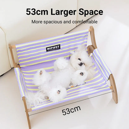 Pet Striped Lounge Bed Pet Nest Soft Cushion Washable Anti Slip Comfortable - Green