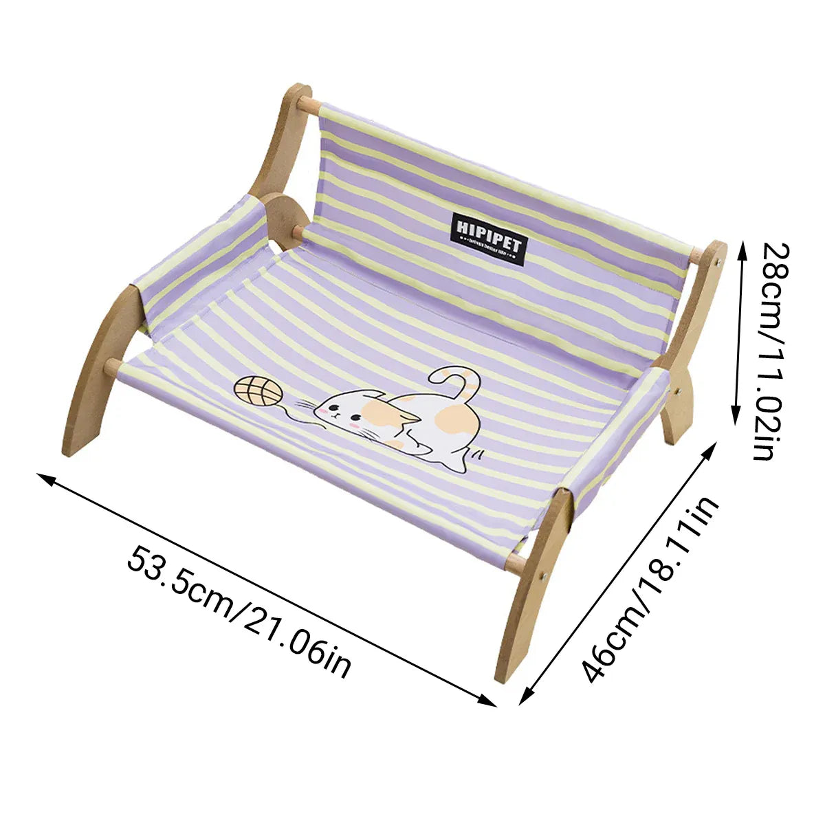 Pet Striped Lounge Bed Pet Nest Soft Cushion Washable Anti Slip Comfortable - Purple