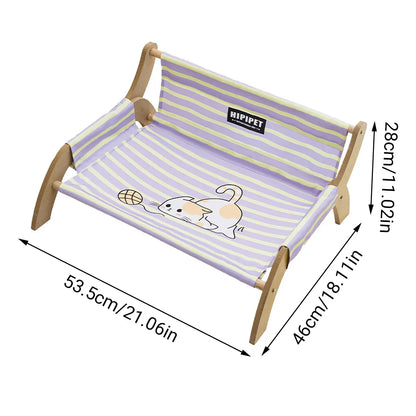 Pet Striped Lounge Bed Pet Nest Soft Cushion Washable Anti Slip Comfortable - Purple