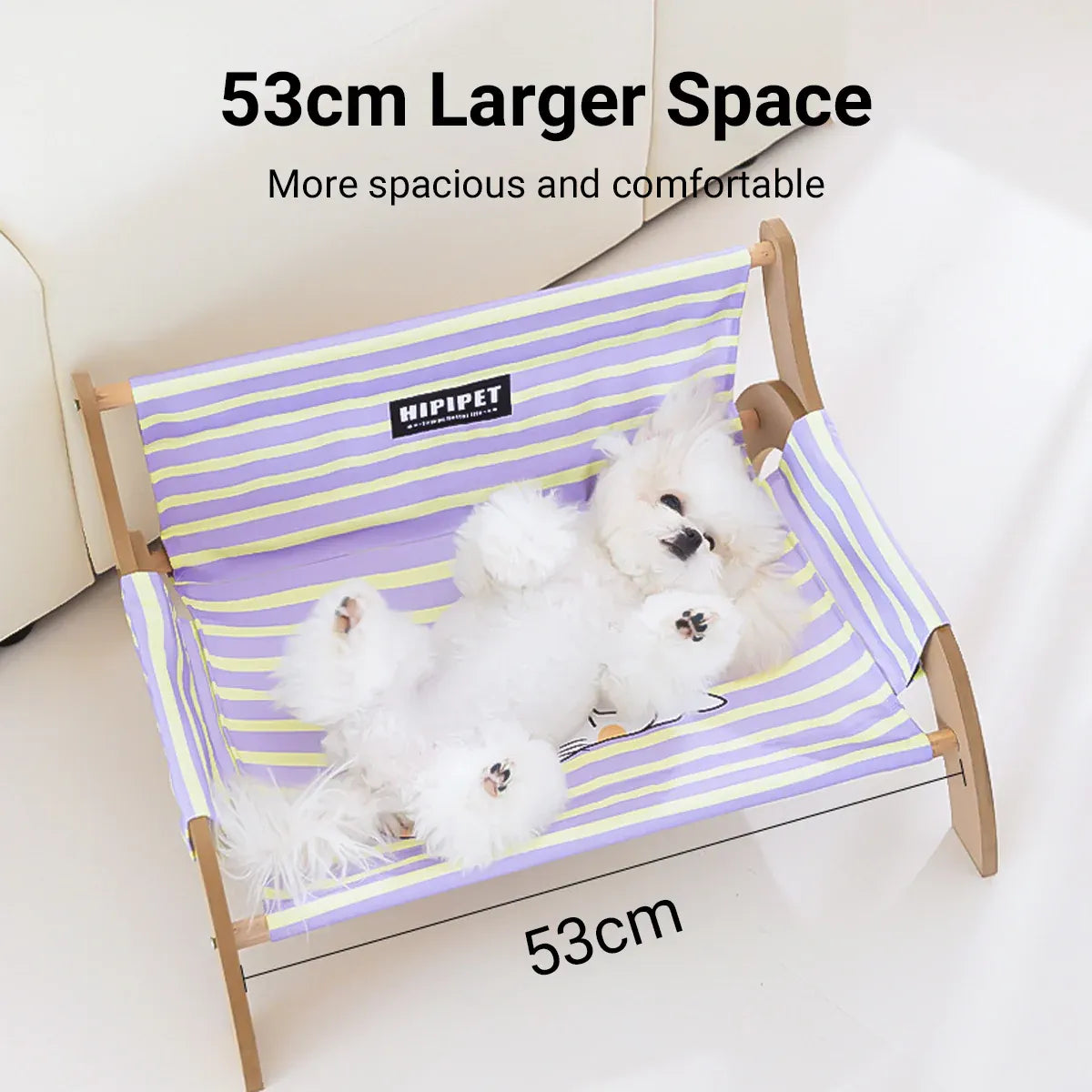 Pet Striped Lounge Bed Pet Nest Soft Cushion Washable Anti Slip Comfortable - Purple