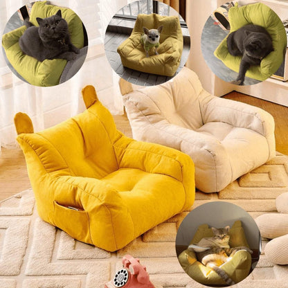 Small Sofa Chair Couch for Living Room Family Pet Furniture Comfortable Seat - Yellow