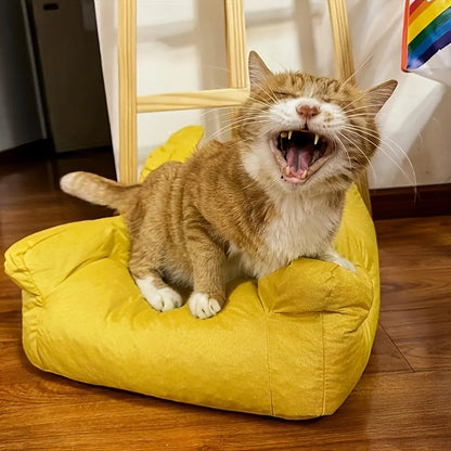 Small Sofa Chair Couch for Living Room Family Pet Furniture Comfortable Seat - Yellow