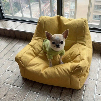 Small Sofa Chair Couch for Living Room Family Pet Furniture Comfortable Seat - Yellow
