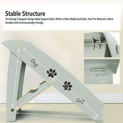 Pet Stairs Ladder Four Storey Light Grey Non Slip Plastic Steps for Dogs and Cat