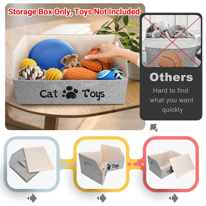Portable Pet Toy Storage Box Foldable Organizer Snack Bag Pet Accessories Holder - Cat