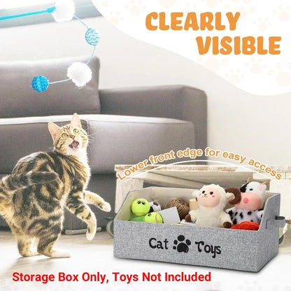 Portable Pet Toy Storage Box Foldable Organizer Snack Bag Pet Accessories Holder - Cat