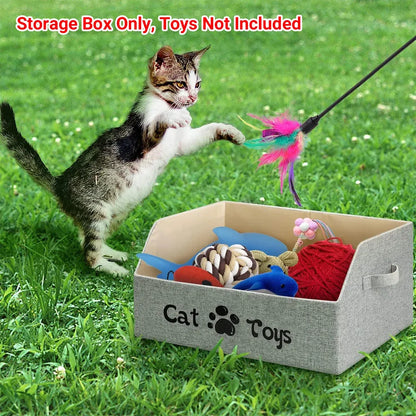 Portable Pet Toy Storage Box Foldable Organizer Snack Bag Pet Accessories Holder - Cat