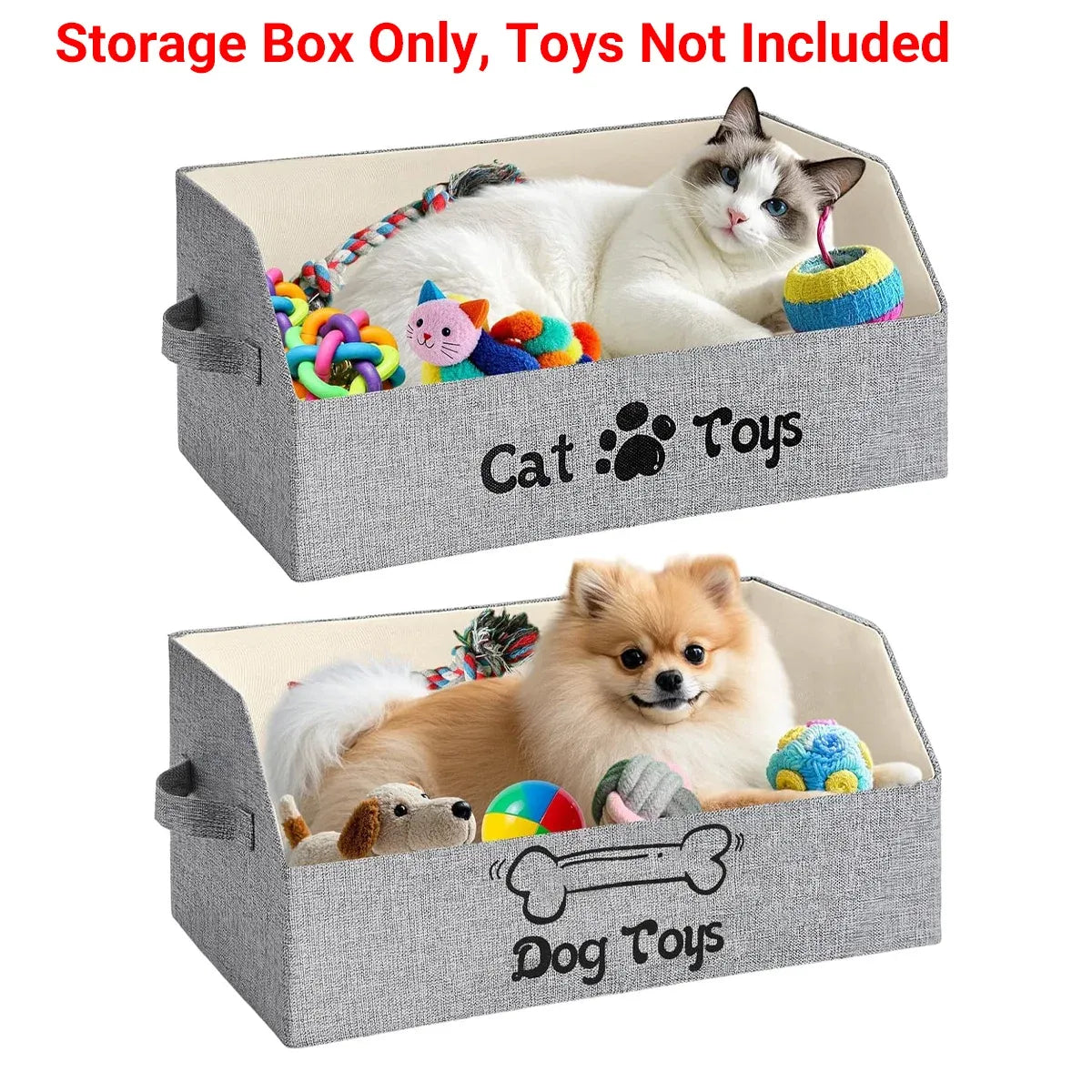 Portable Pet Toy Storage Box Foldable Organizer Snack Bag Pet Accessories Holder - Cat