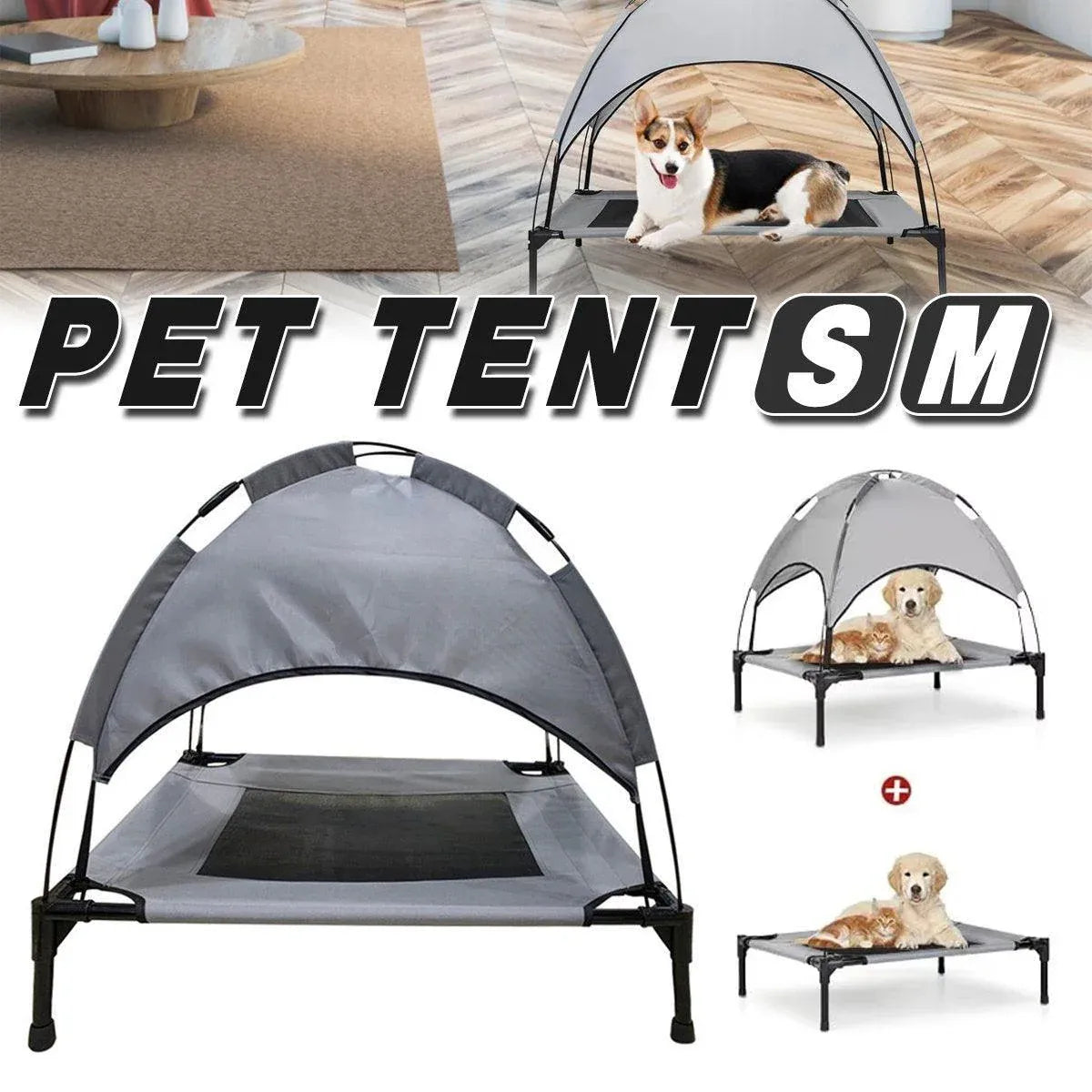 Portable Pet Travel Tent Foldable Dog Cat Camping Shelter Outdoor Summer Nest - M
