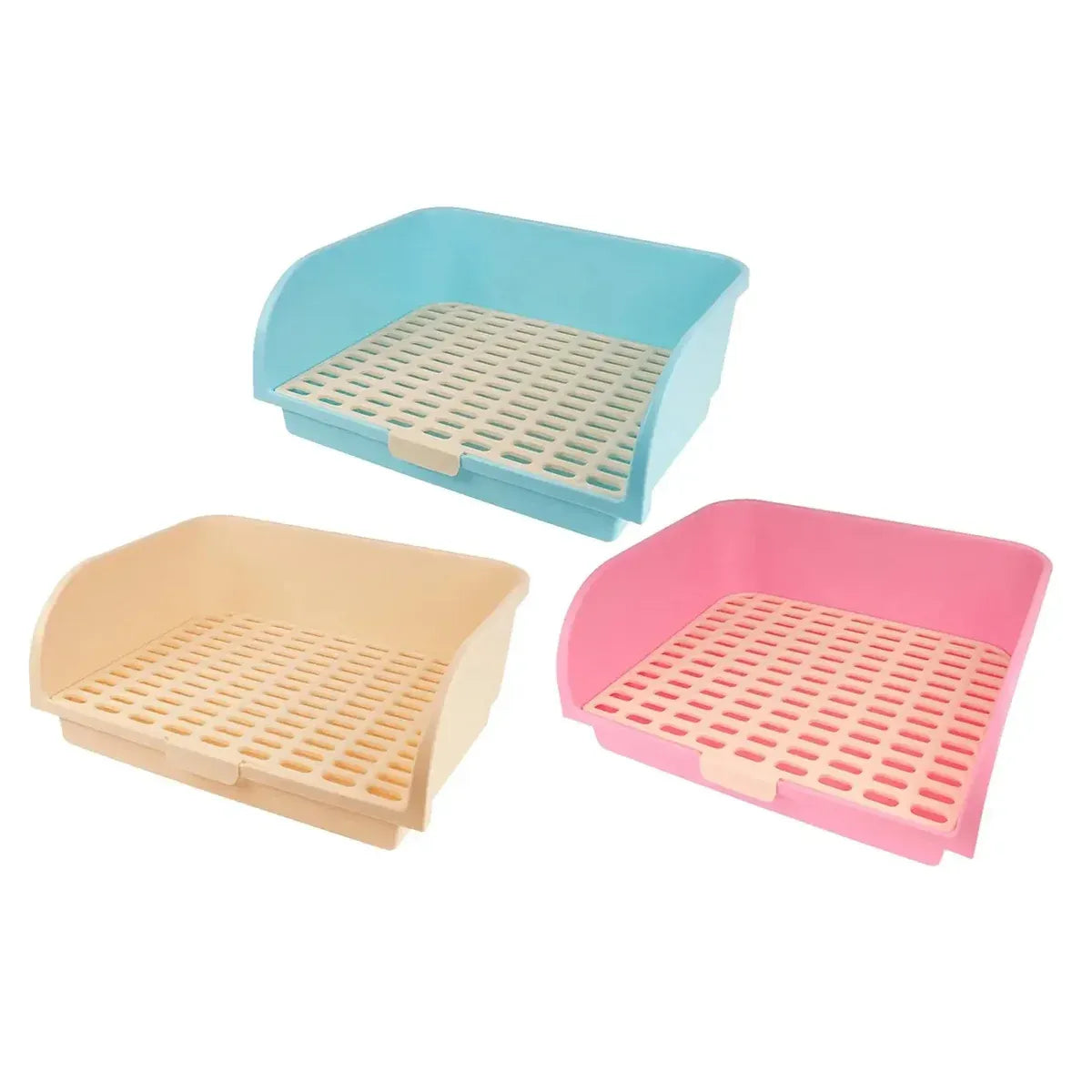 Large Rabbit Litter Box Drawer Corner Toilet for Chinchillas Hamsters Small Pets - Blue