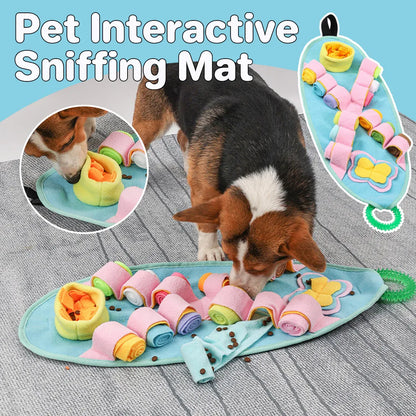 Interactive Dog Snuffle Mat Puzzle Toy Training Pad for Smell and Feeding