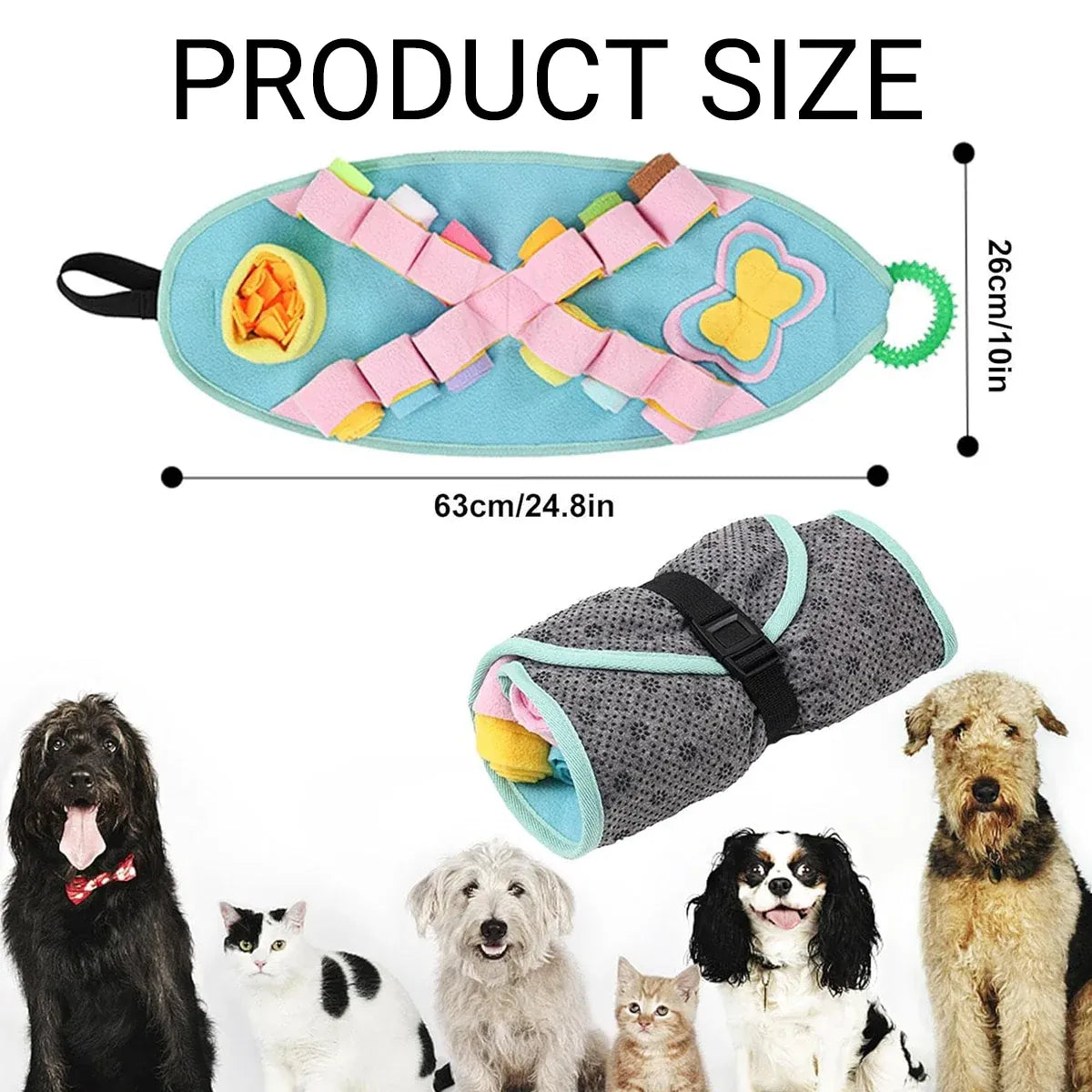 Interactive Dog Snuffle Mat Puzzle Toy Training Pad for Smell and Feeding
