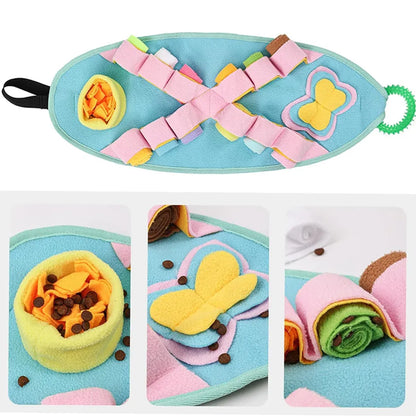 Interactive Dog Snuffle Mat Puzzle Toy Training Pad for Smell and Feeding