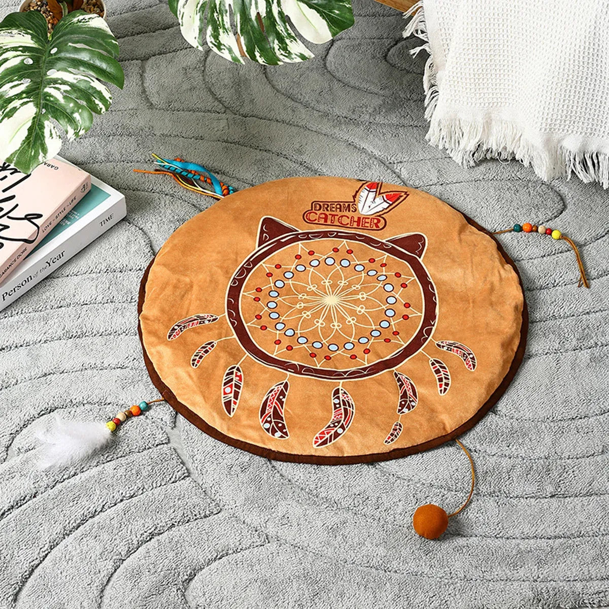 Bohemian Style Pet Bed Mat Washable Non Slip for Dogs Cats All Seasons Home Use