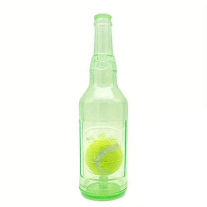 Durable Pet Teething Resistant Tennis Ball Wine Bottle Chew Toy for Dogs Play - Green-L