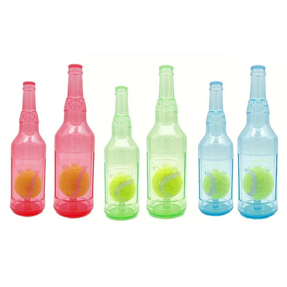 Durable Pet Teething Resistant Tennis Ball Wine Bottle Chew Toy for Dogs Play - Green-L