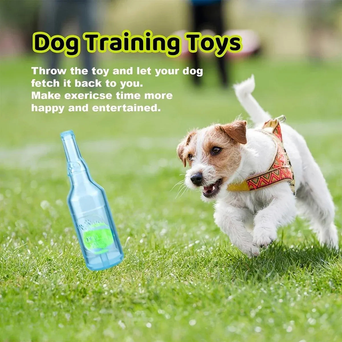 Durable Pet Teething Resistant Tennis Ball Wine Bottle Chew Toy for Dogs Play - Green-L