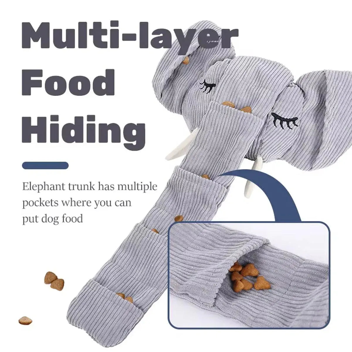 Dog Sniffing Toy Elephant Shaped Interactive Food Hiding Sound Toy for Dogs