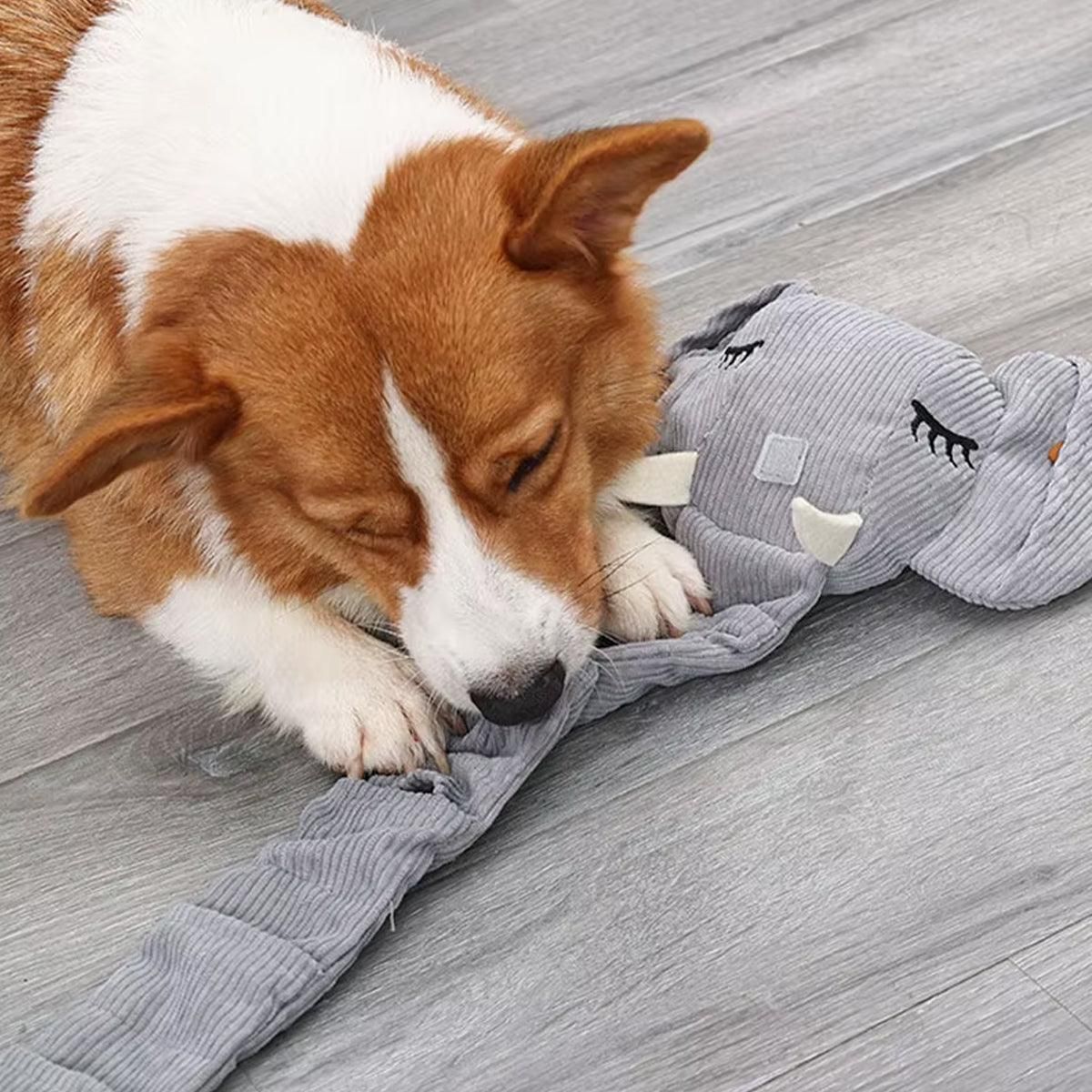 Dog Sniffing Toy Elephant Shaped Interactive Food Hiding Sound Toy for Dogs
