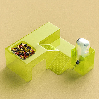 Clear Hamster Platform Transparent Plastic for Small Pet Cage Rest Play Exercise - Green