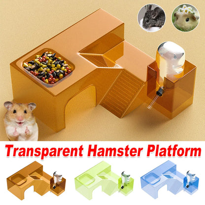 Clear Hamster Platform Transparent Plastic for Small Pet Cage Rest Play Exercise - Green